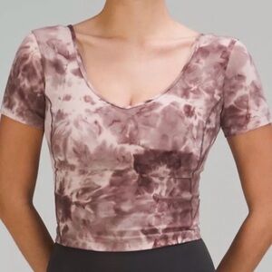lululemon athletica brown and Gray Tie-Dye Crop Top